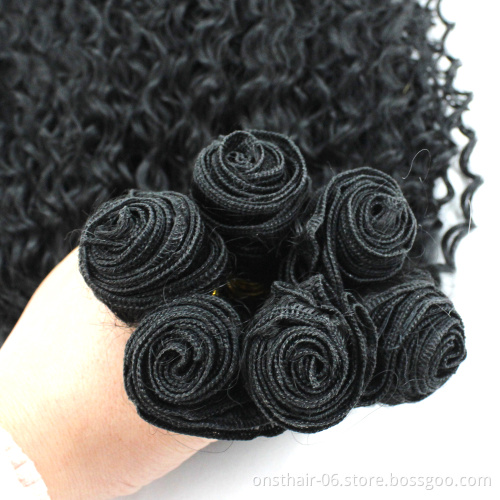 Onst Synthetic Hair Weave 20 inch 7Pieces/lot Afro Kinky Curly Hair Bundles With Closure African lace For Women hair Extensions